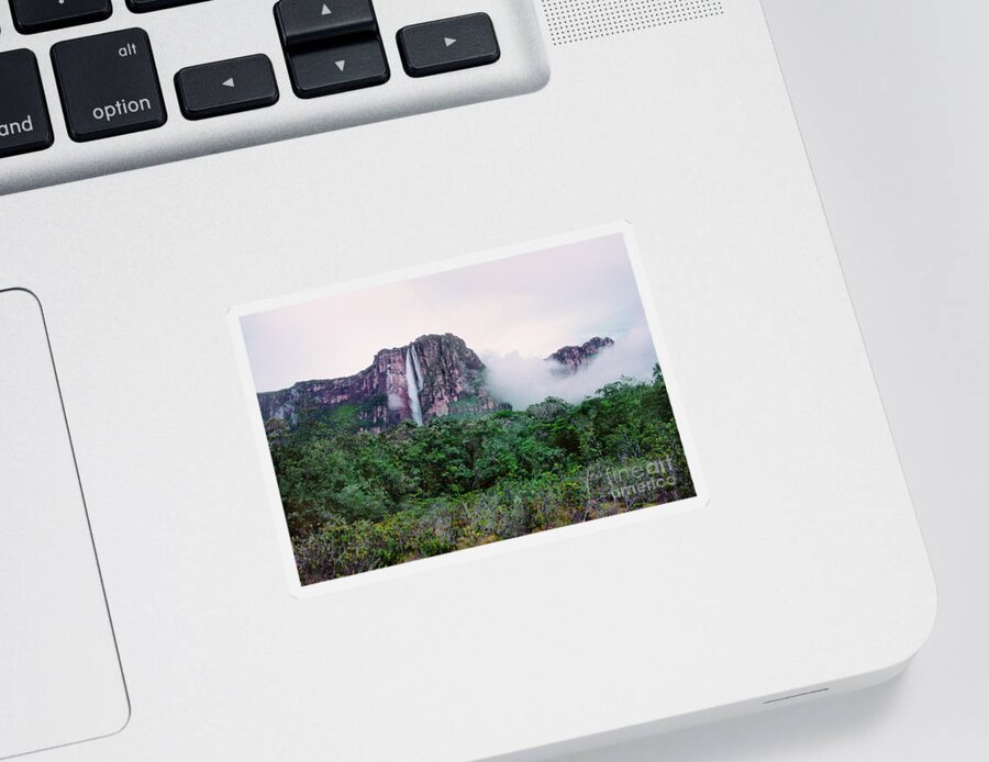 Dave Welling Sticker featuring the photograph Angel Falls Canaima National Park Venezuela by Dave Welling