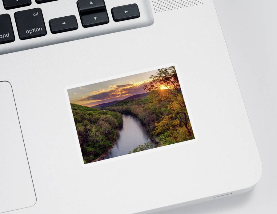 River Sticker featuring the photograph Current River from Bee Bluff #2 by Robert Charity