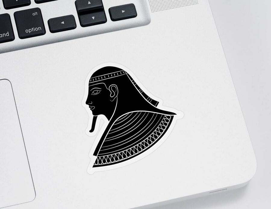 Egyptian Sticker featuring the digital art Head of an ancient Egyptian by Michal Boubin