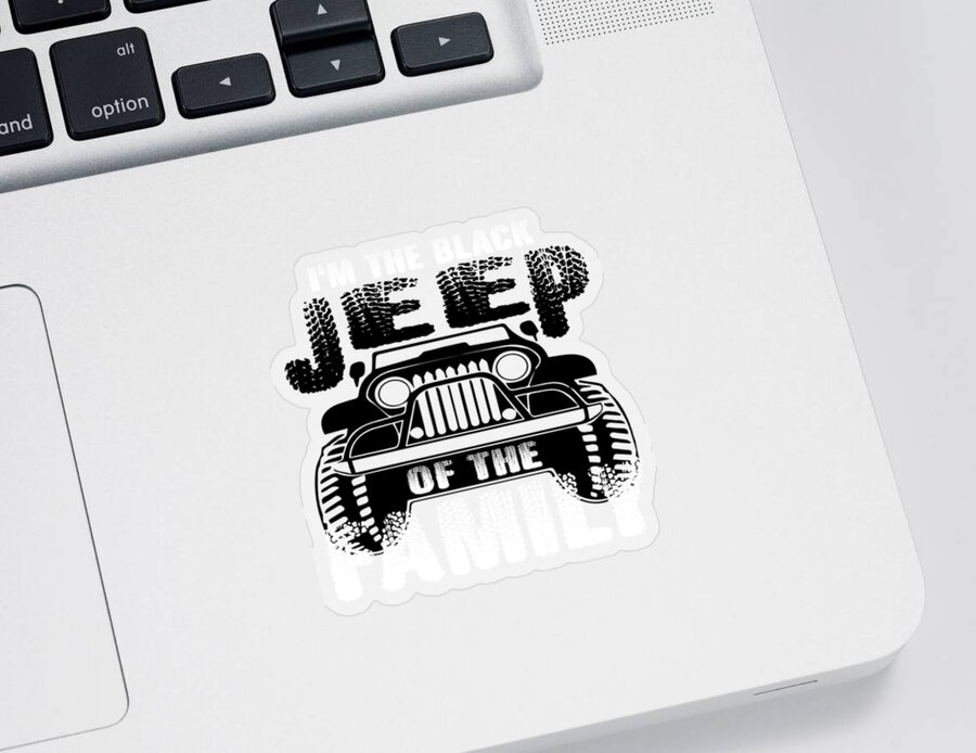 Jeep Sticker featuring the digital art I'm The Black Jeep Of The Family #2 by Tinh Tran Le Thanh