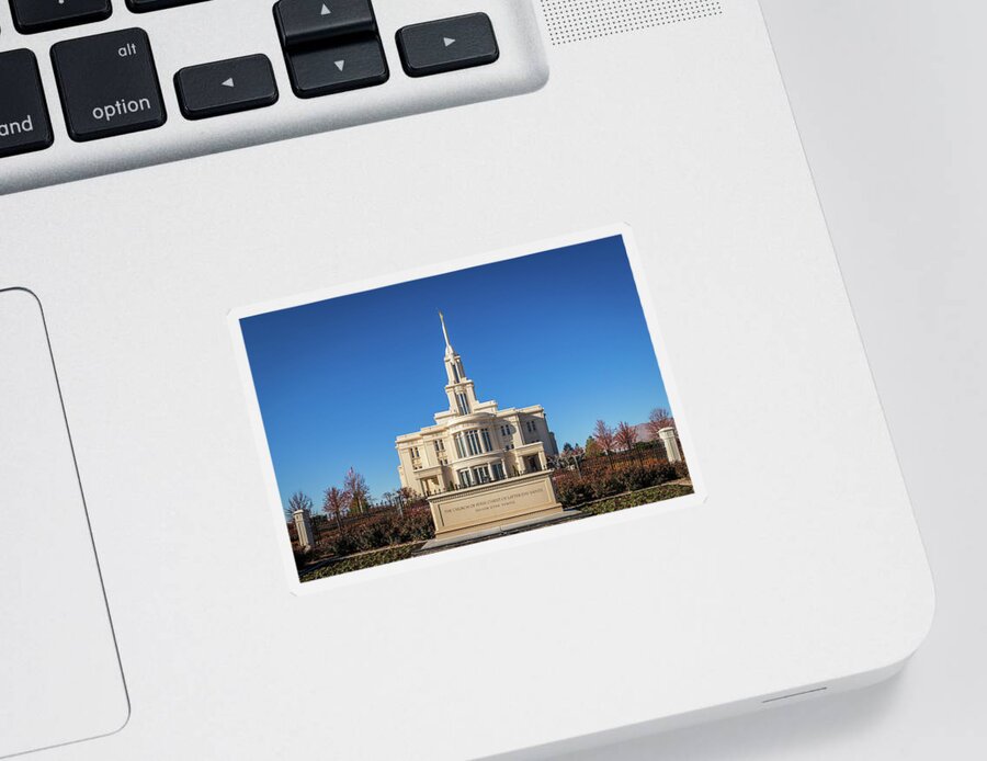 Payson Sticker featuring the photograph Payson Utah Temple #2 by K Bradley Washburn