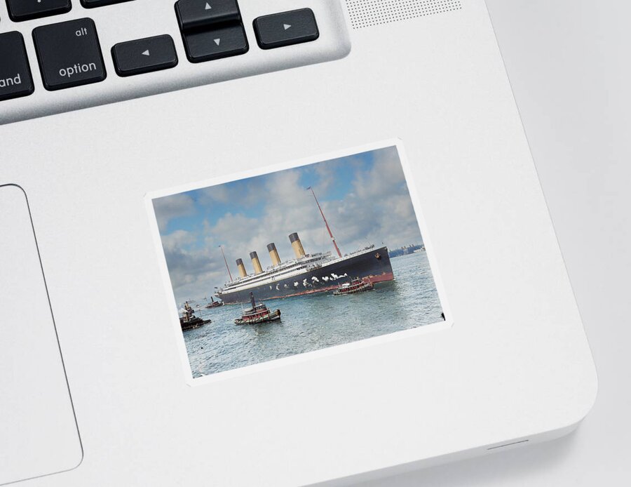 Steamer Sticker featuring the digital art R.M.S. Olympic by Geir Rosset
