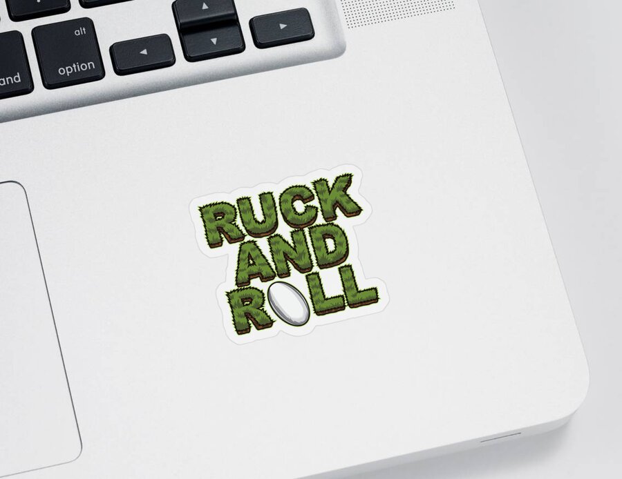 Rugby Sticker featuring the digital art Ruck And Roll Rugby Attitude #2 by Mister Tee