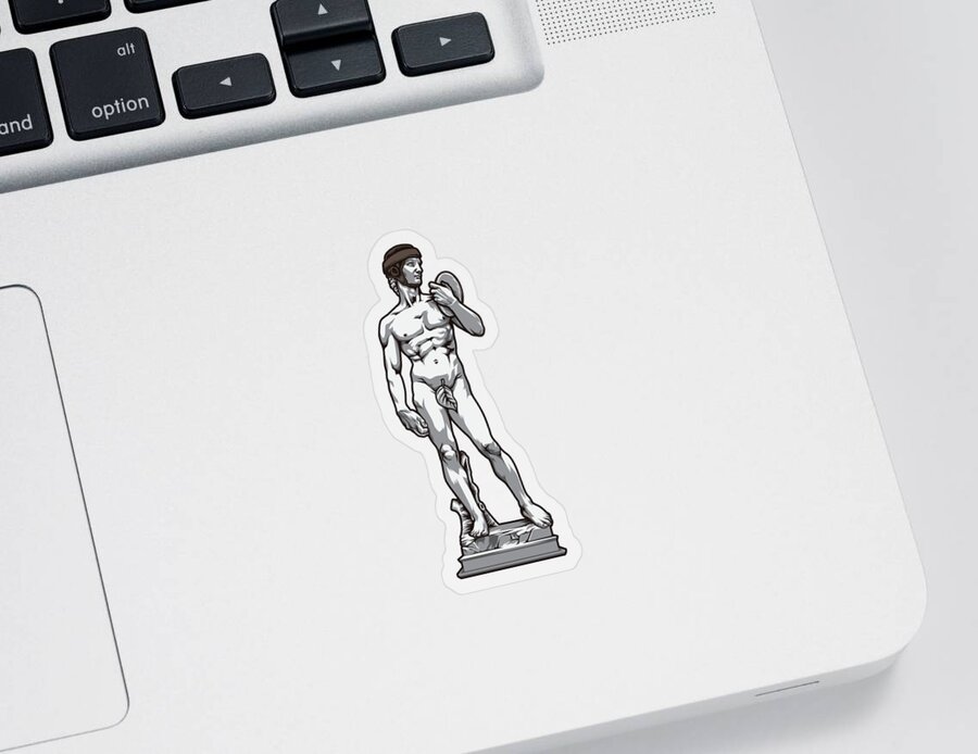 Rugby Sticker featuring the digital art Rugby David by Michelangelo #2 by Mister Tee