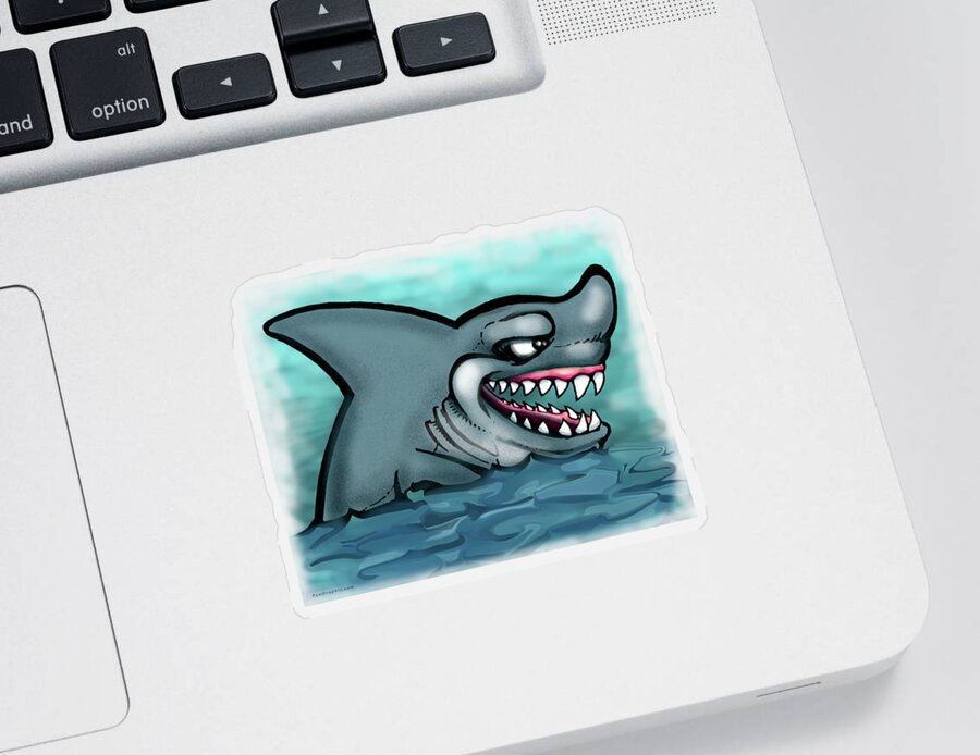 Shark Sticker featuring the painting Shark #1 by Kevin Middleton