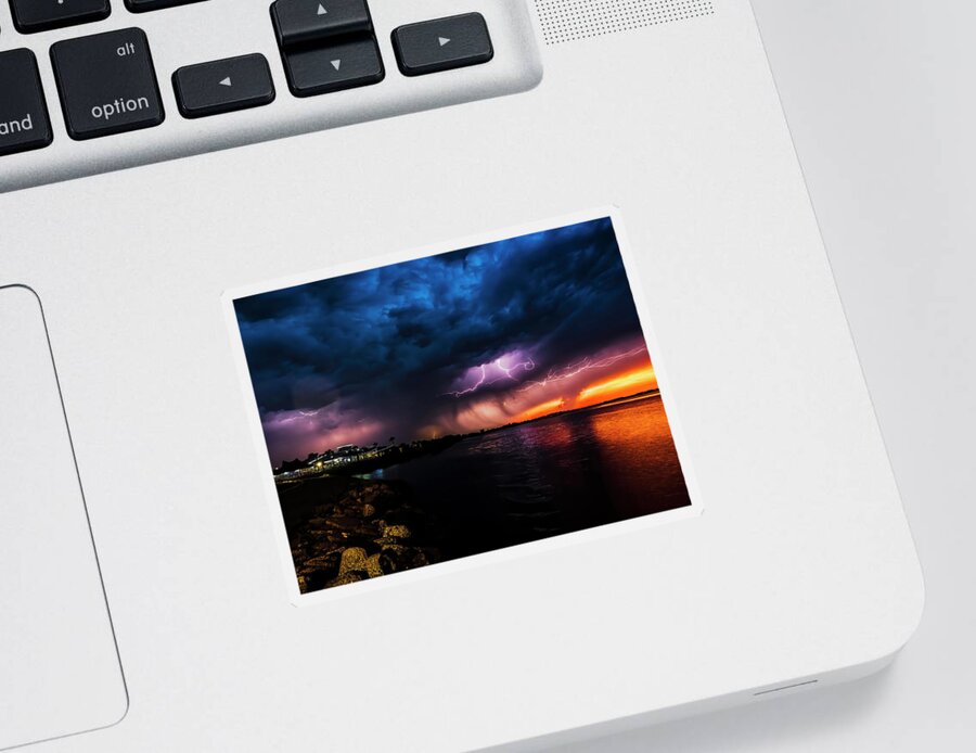 Storm Sticker featuring the photograph Stormy Sunset #1 by Jerry Connally