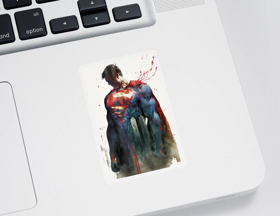 Batman Sticker featuring the photograph Superman concept art image #2 by Matthew Gibson