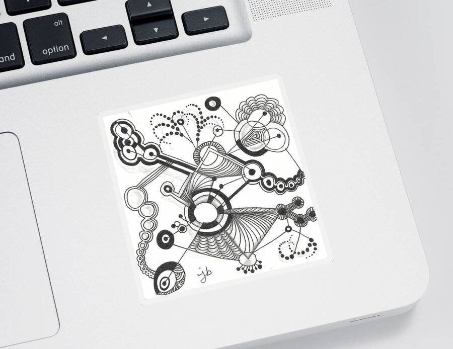 Zentangle Sticker featuring the drawing Untitled 1 by Jan Steinle