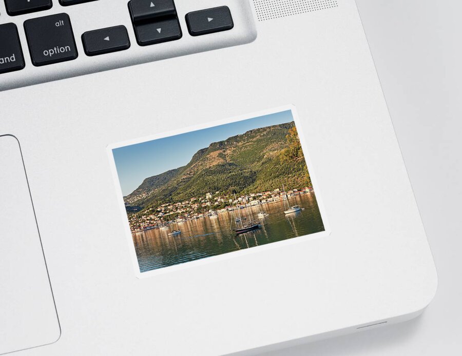 Vathi Sticker featuring the photograph Vathy in Ithaki island, Greece #2 by Constantinos Iliopoulos