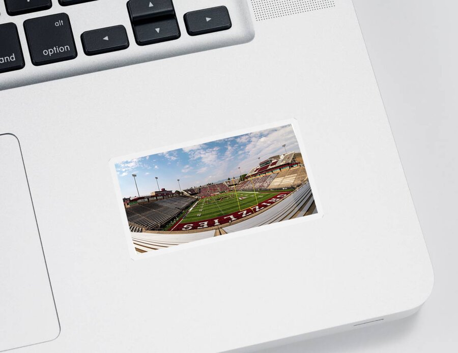 University Of Montana Campus Sticker featuring the photograph Washington Grizzly Stadium at the University of Montana by Eldon McGraw