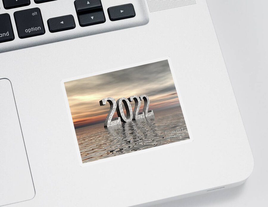 2022 Sticker featuring the digital art 2022 by Phil Perkins