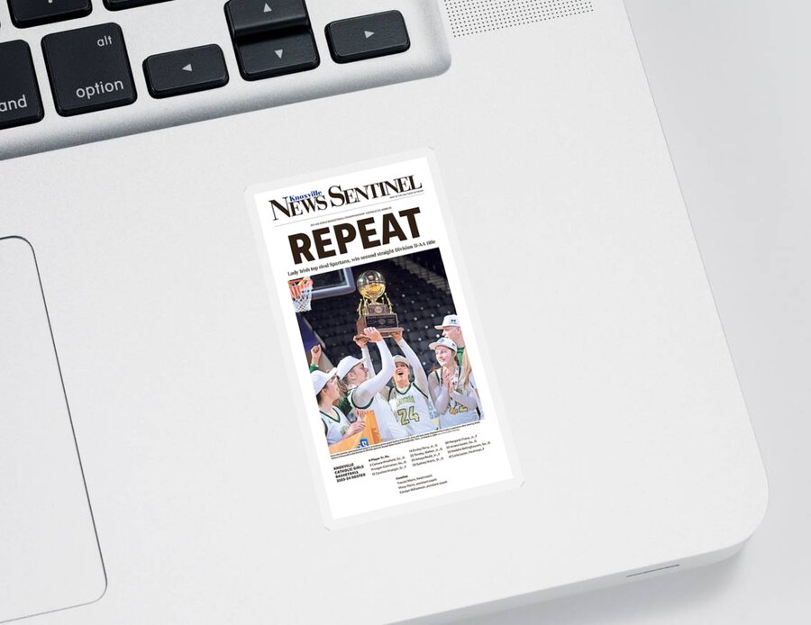 Tennessee Sticker featuring the digital art 2024 Tennessee Division II Class AA Girls Basketball State Championship Cover by Gannett