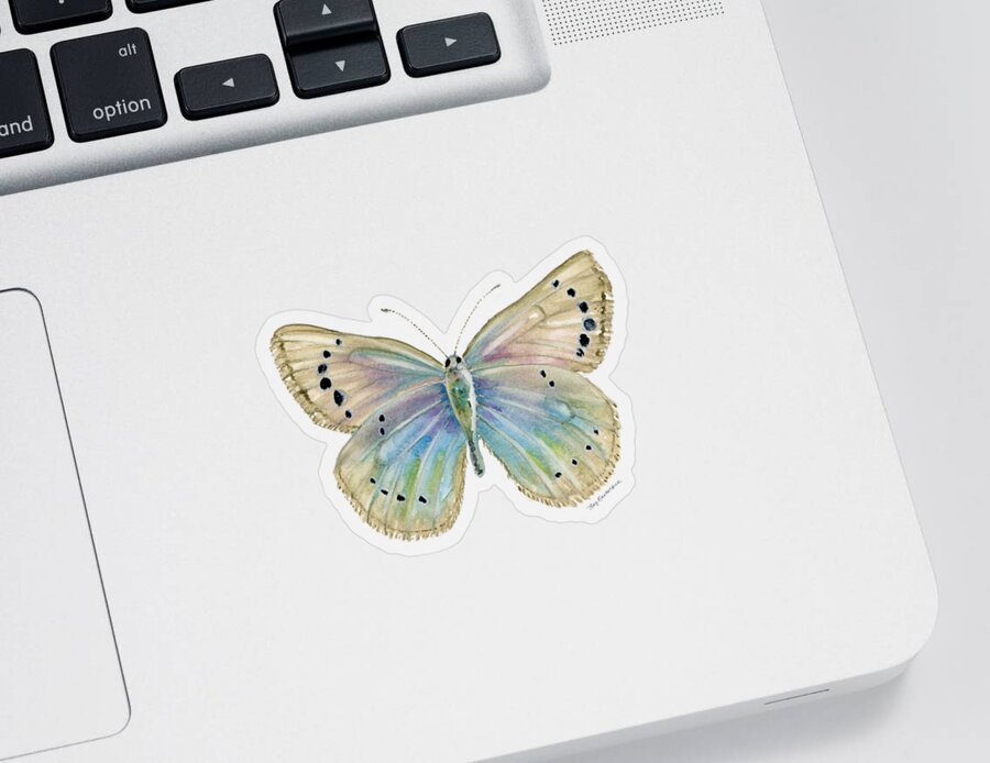 Alexis Sticker featuring the painting 25 Alexis Butterfly by Amy Kirkpatrick