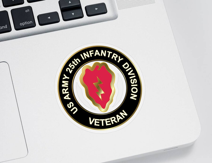 25 Sticker featuring the digital art 25th Infantry Division by Bill Richards