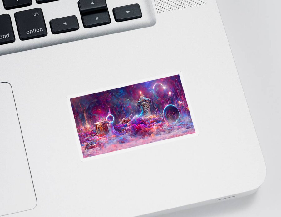 A Beautifully Aesthetic Rendering Of A Magical Portal To Another Dimension Sticker featuring the digital art Magical Portal To Another Dimension 01 by Frederick Butt