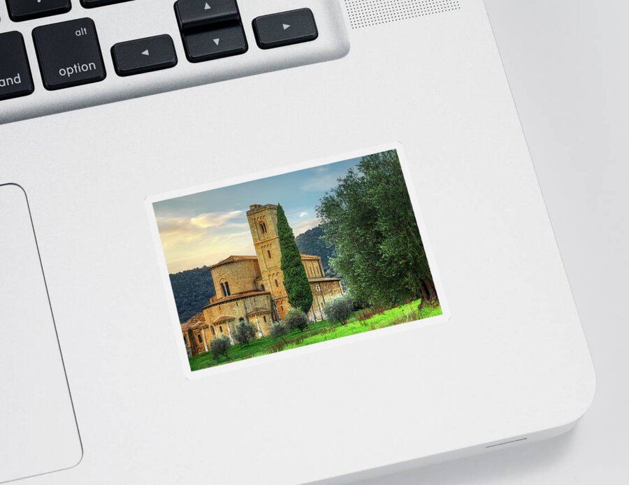 Abbey Of Sant'antimo Sticker featuring the photograph Abbey of Sant'Antimo - Tuscany - Italy #3 by Joana Kruse