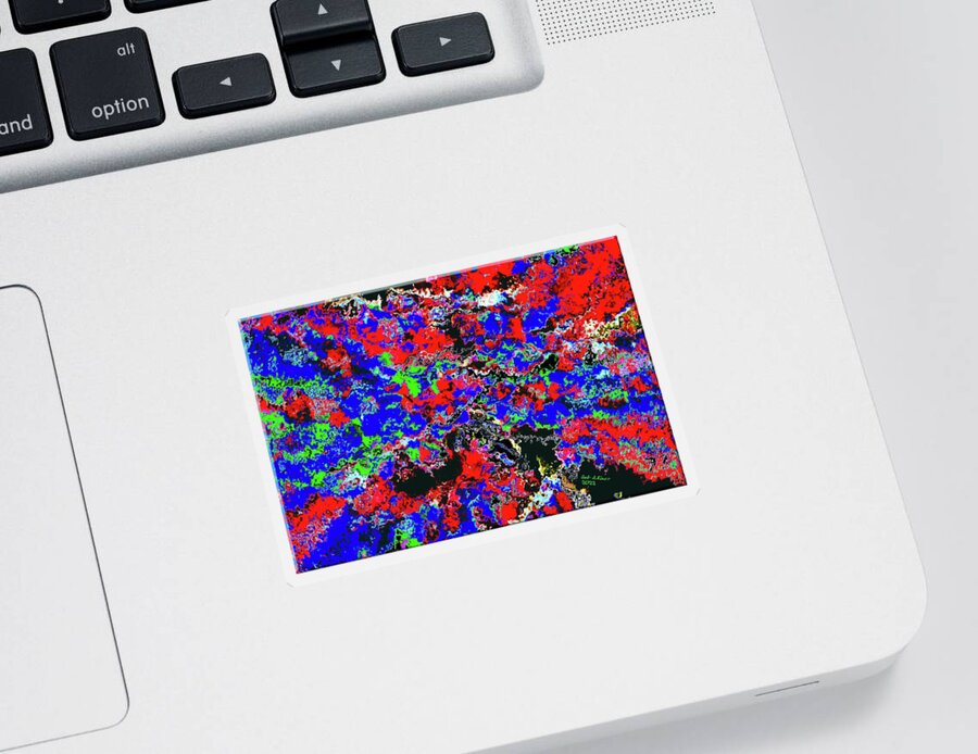 Abstract Colorful Sticker featuring the digital art Abstract 1084 by Bob Shimer