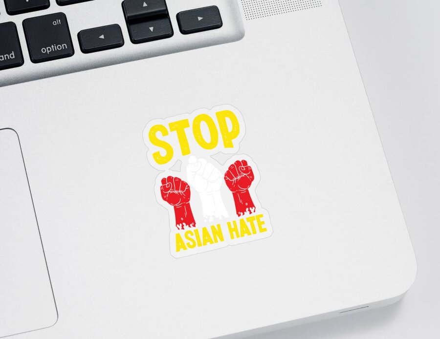 Asian Lives Matter Sticker featuring the digital art Anti Asian Racism AAPI Support - Stop Asian Hate by Mercoat UG Haftungsbeschraenkt
