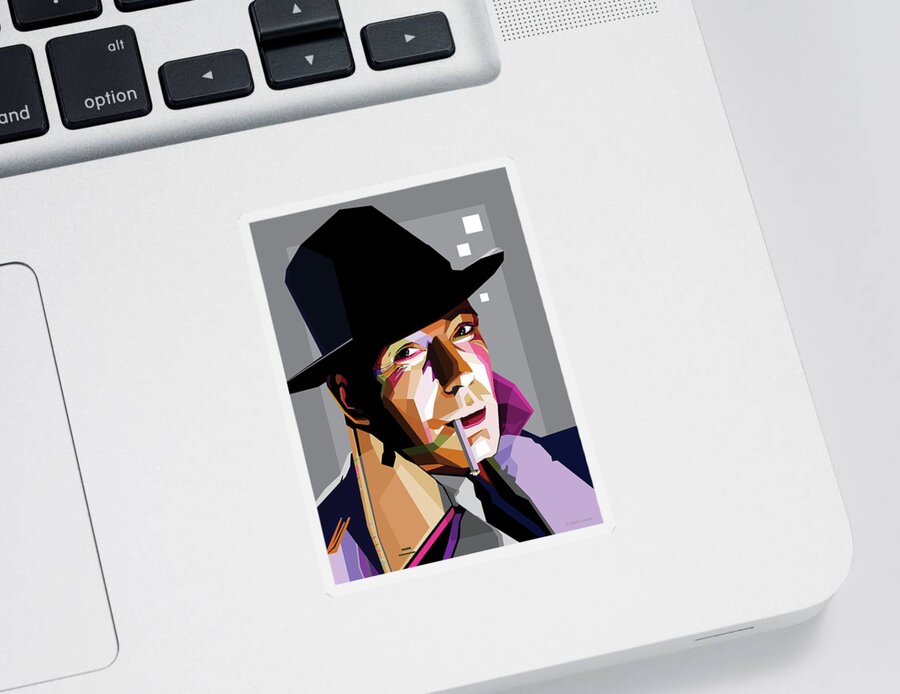 Bio Sticker featuring the digital art Humphrey Bogart -b1 by Movie World Posters