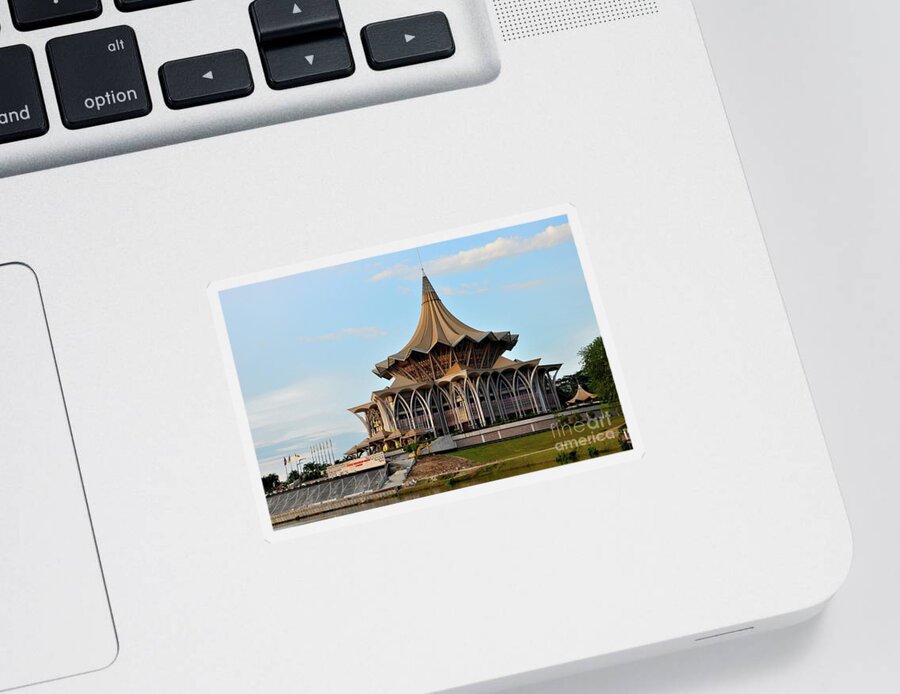 Architecture Sticker featuring the photograph Sarawak state legislative parliamentary assembly building Kuching Malaysia #7 by Imran Ahmed