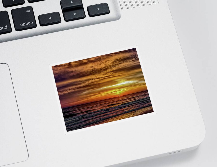 Atlantic Ocean Sticker featuring the photograph Sunrise in Florida #3 by Dennis Dugan