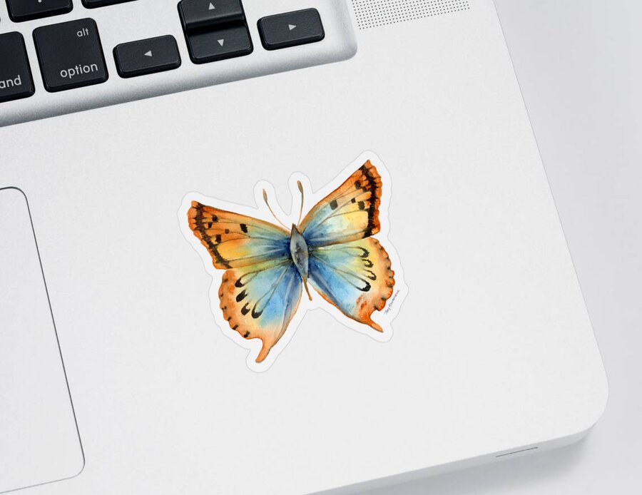 Opal Sticker featuring the painting 33 Opal Copper Butterfly by Amy Kirkpatrick