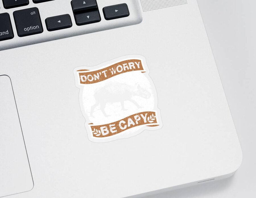 Capybara Sticker featuring the digital art Capybara by Mercoat UG Haftungsbeschraenkt