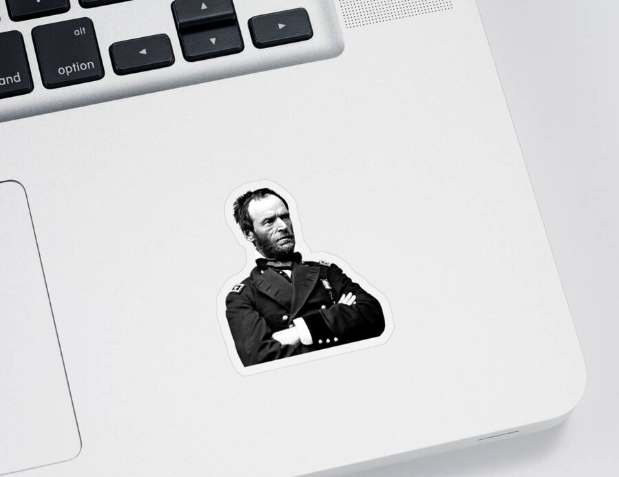 General Sherman Sticker featuring the photograph General William Tecumseh Sherman by War Is Hell Store