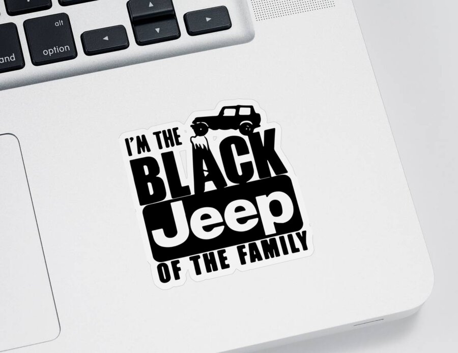 Jeep Sticker featuring the digital art I'm The Black Jeep Of The Family #4 by Tinh Tran Le Thanh