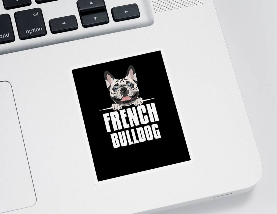 French Bulldog Sticker featuring the digital art Smiling French Bulldog #4 by GreenOptix