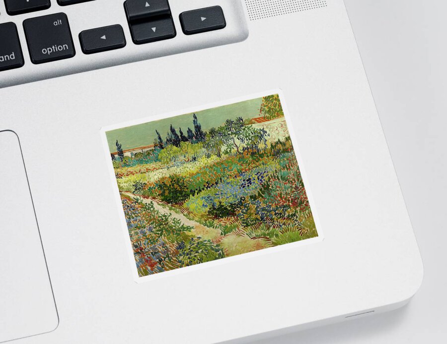 Vincent Van Gogh Sticker featuring the painting Garden at Arles #5 by Vincent Van Gogh