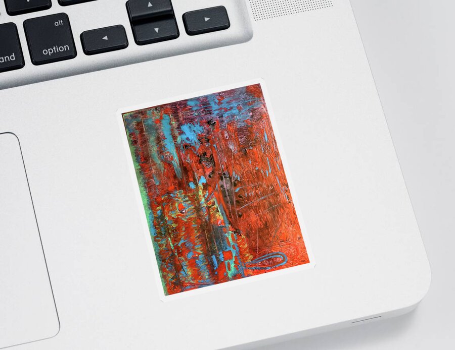 Abstract Sticker featuring the painting Untitled #14 by Karen Lillard