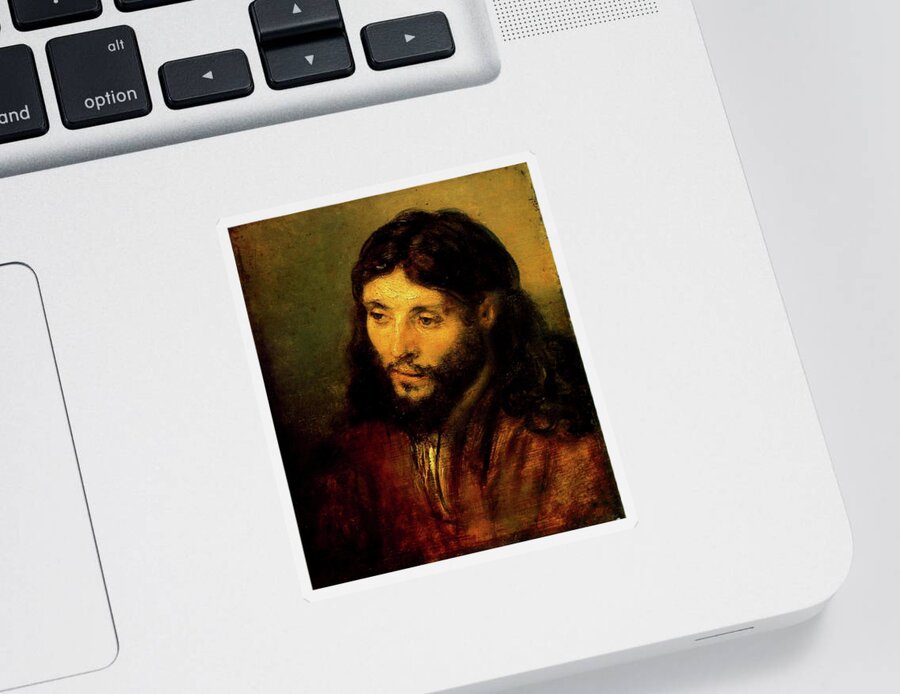 Christ Sticker featuring the painting Head of Christ by Rembrandt van Rijn