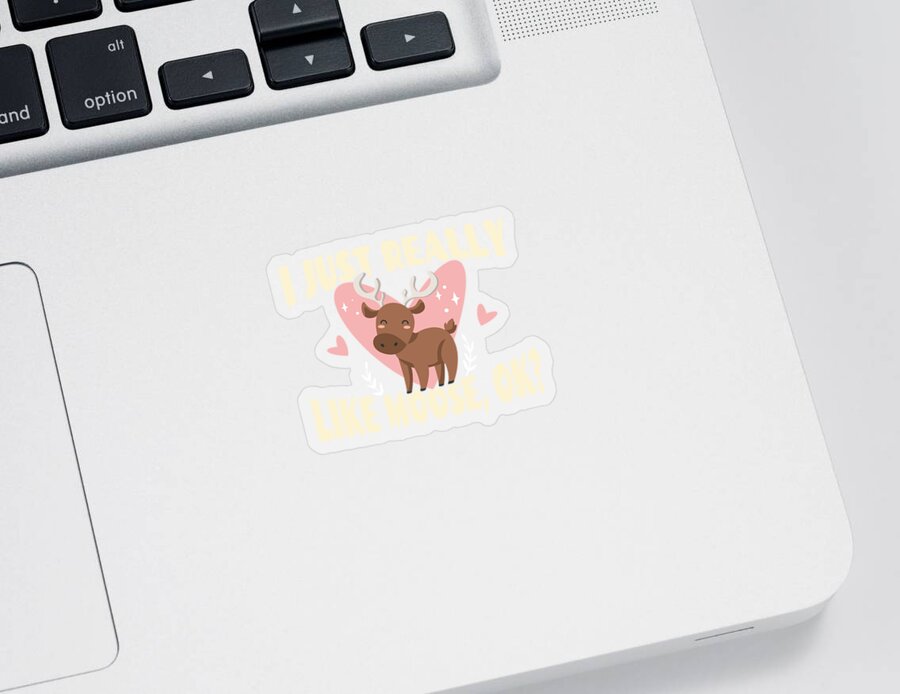 Moose Sticker featuring the digital art Moose Elk Hunting by Mercoat UG Haftungsbeschraenkt