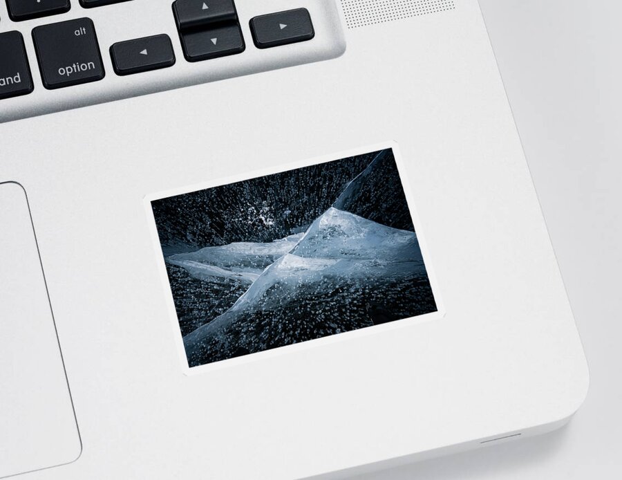 Fog Sticker featuring the photograph Texture Of Frozen Lake by Julieta Belmont