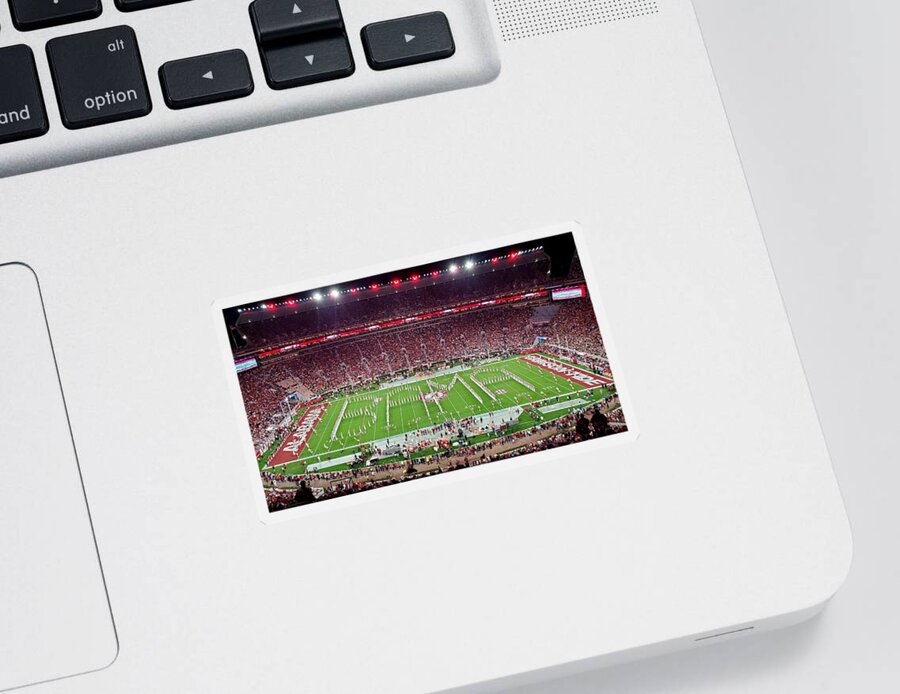Gameday Sticker featuring the photograph Night Panorama Bryant-Denny Stadium by Kenny Glover