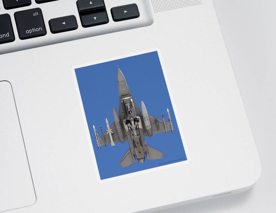 Falcon Sticker featuring the photograph F-16 Declaring Emergency over Nellis by Custom Aviation Art