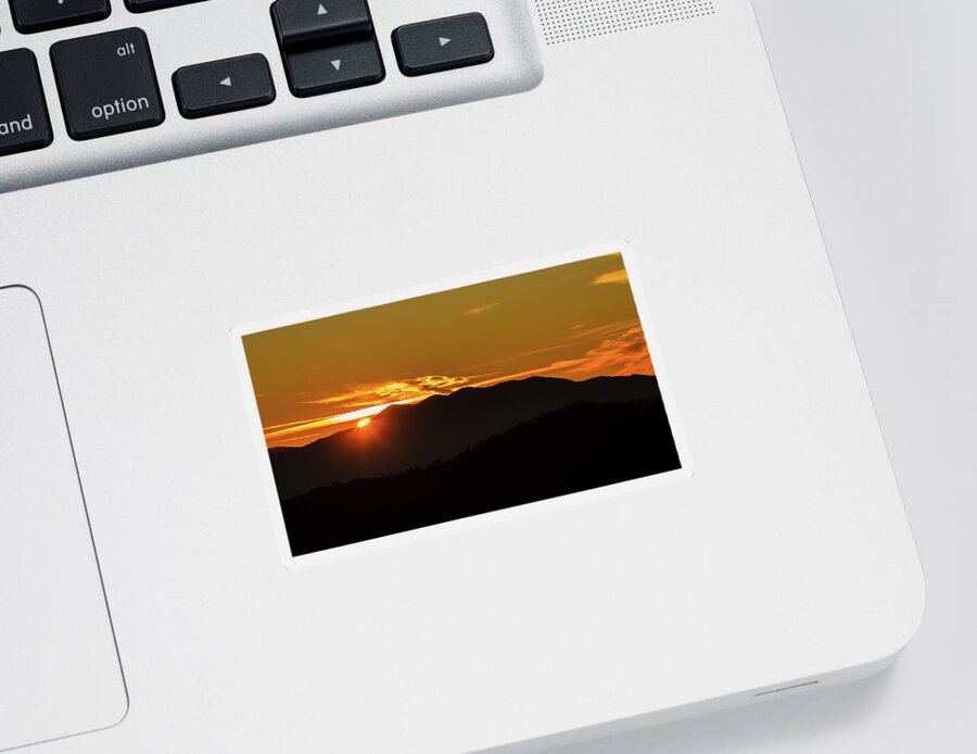 Mountains Sticker featuring the photograph Mountain sunset #9 by Ian Middleton