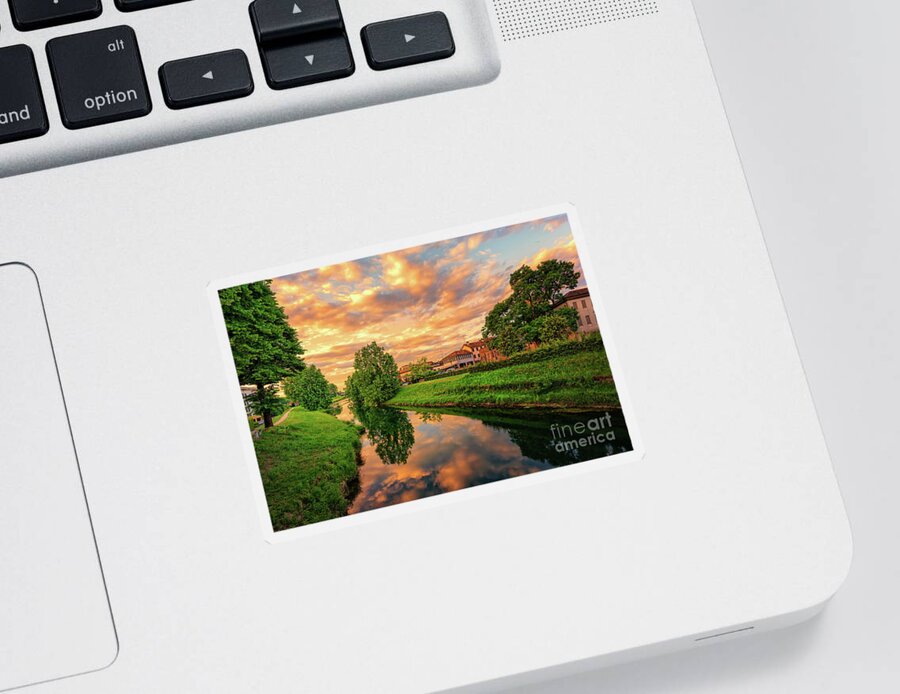 River Sticker featuring the photograph A beautiful sunrise by The P