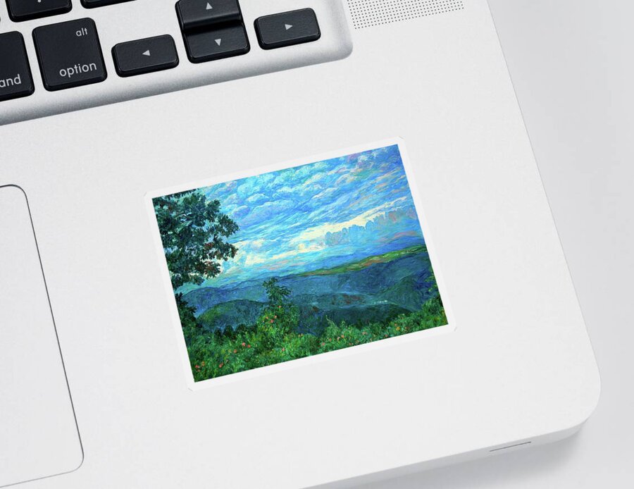 Mountains Sticker featuring the painting A Break in the Clouds by Kendall Kessler