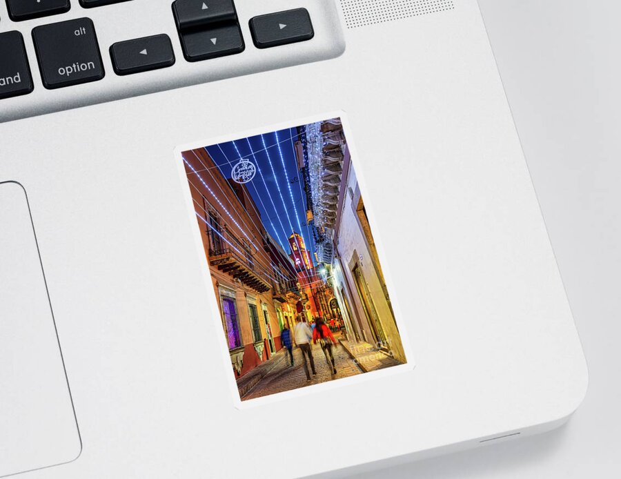 Cables Sticker featuring the photograph A Colorful Christmas in Guanajuato, Mexico by Sam Antonio