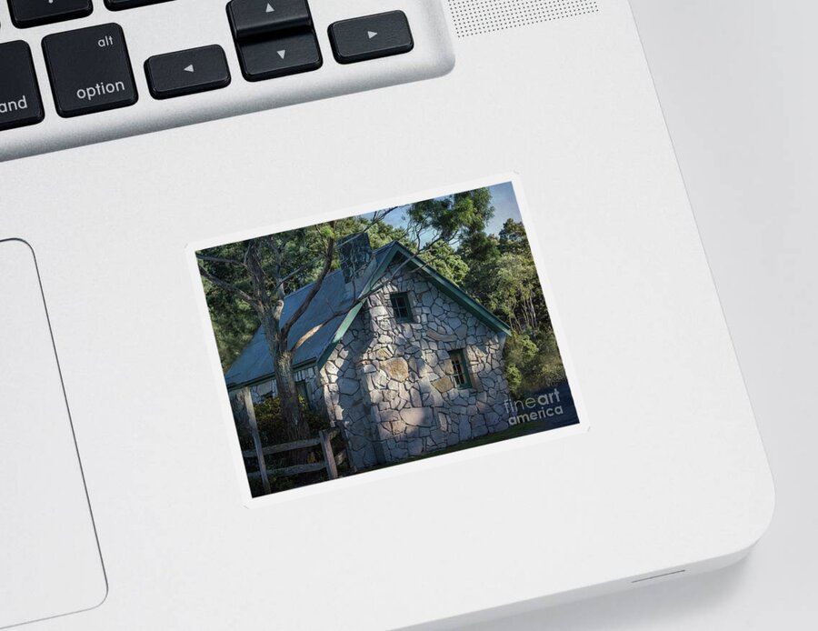 Home Sticker featuring the photograph A cottage in Strahan, Tasmania, Australia by Elaine Teague