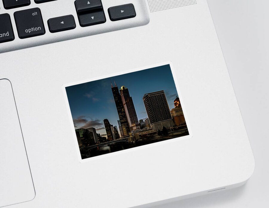Chicago Sticker featuring the photograph A different view of Willis Tower in Chicago by Sven Brogren