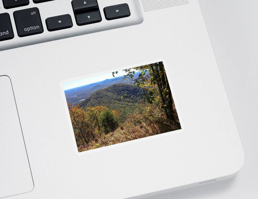 Mountains Sticker featuring the photograph A Fall Georgia Mountain Glimpse by Ed Williams