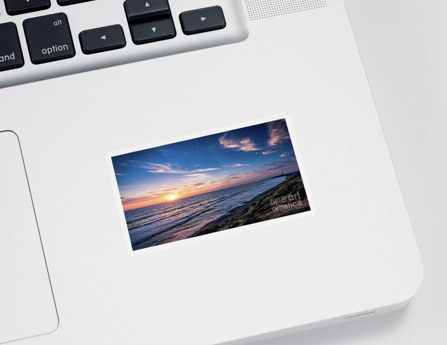 Beach Sticker featuring the photograph A Glorious Sunset at North Ponto, Carlsbad State Beach by David Levin