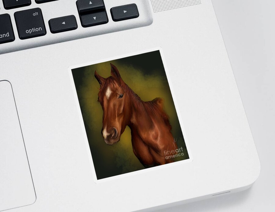 Horse Sticker featuring the digital art A Horse with no name by Darren Cannell