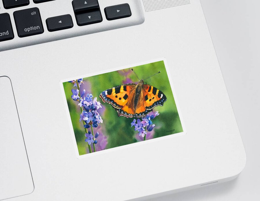 Butterfly Sticker featuring the painting A New Adventure by Espero Art