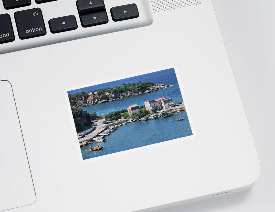 Water Sticker featuring the photograph A Postcard from Greece by Aleksander Rotner