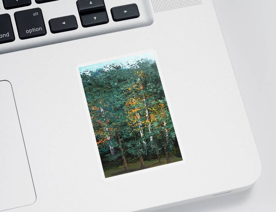 Landscape Sticker featuring the painting A Quiet Place by Linda Bailey