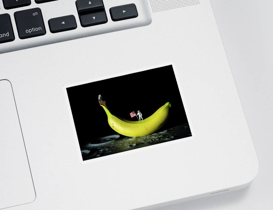 Banana Sticker featuring the photograph A strange discovery. by Nigel R Bell